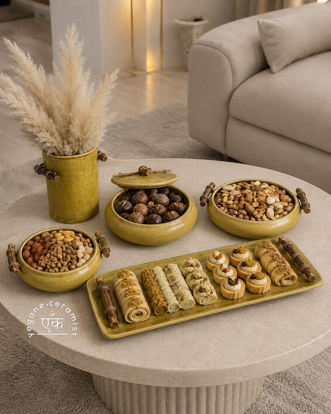 خرید سرویس پذیرایی ترکیب چوب طبیعی سرامیک